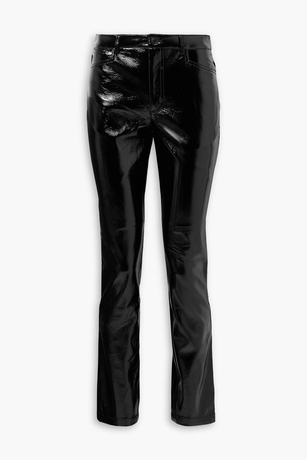 PROENZA SCHOULER PSWL Crinkled faux patent-leather straight-leg