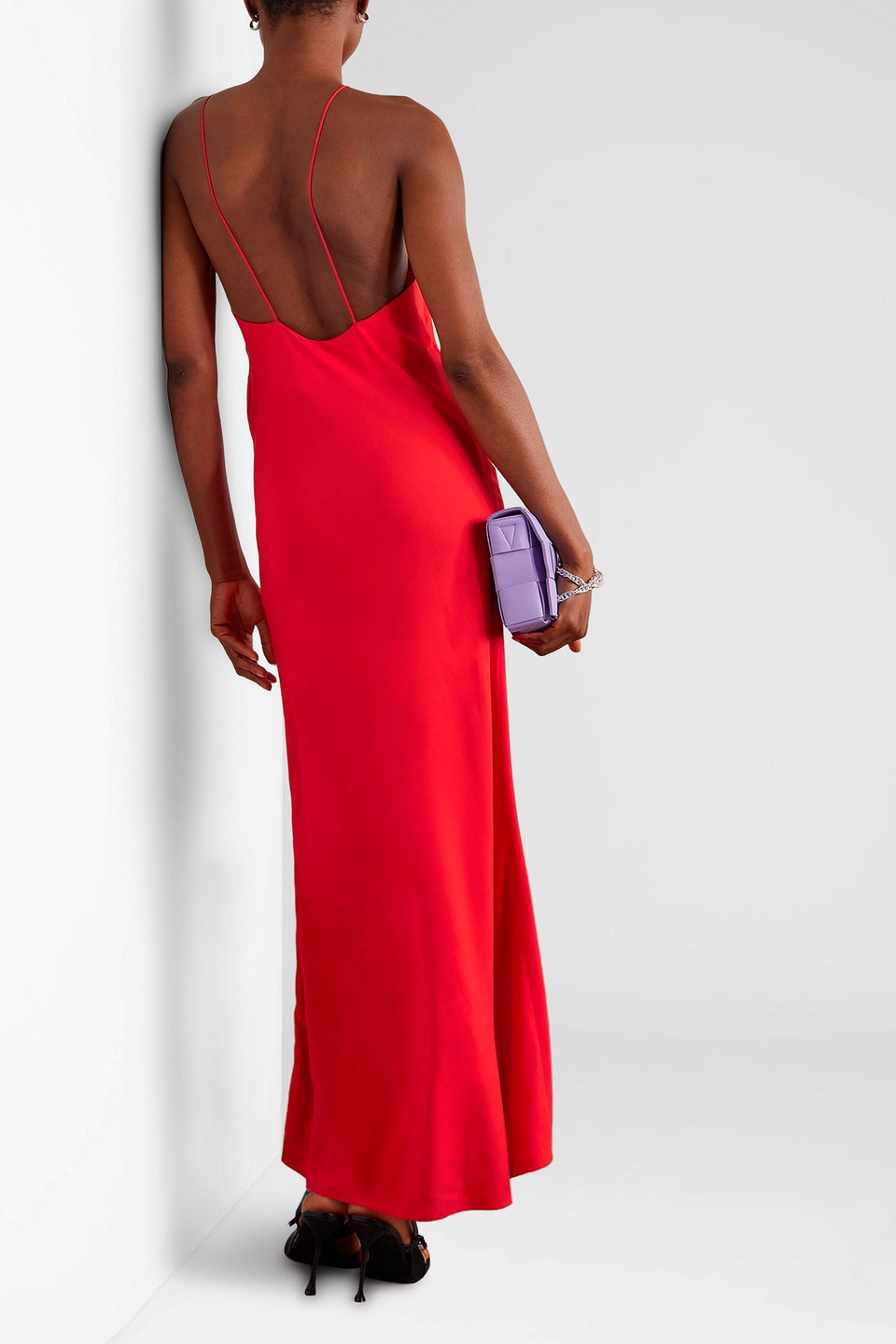 Shop Gauchère Crepe Maxi Dress In Red