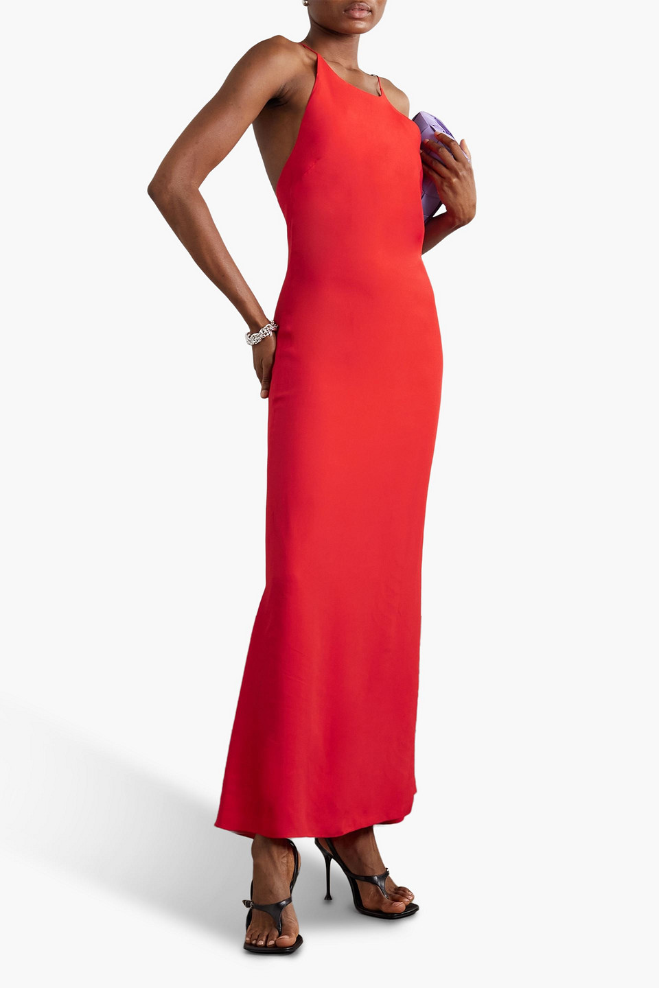 Shop Gauchère Crepe Maxi Dress In Red