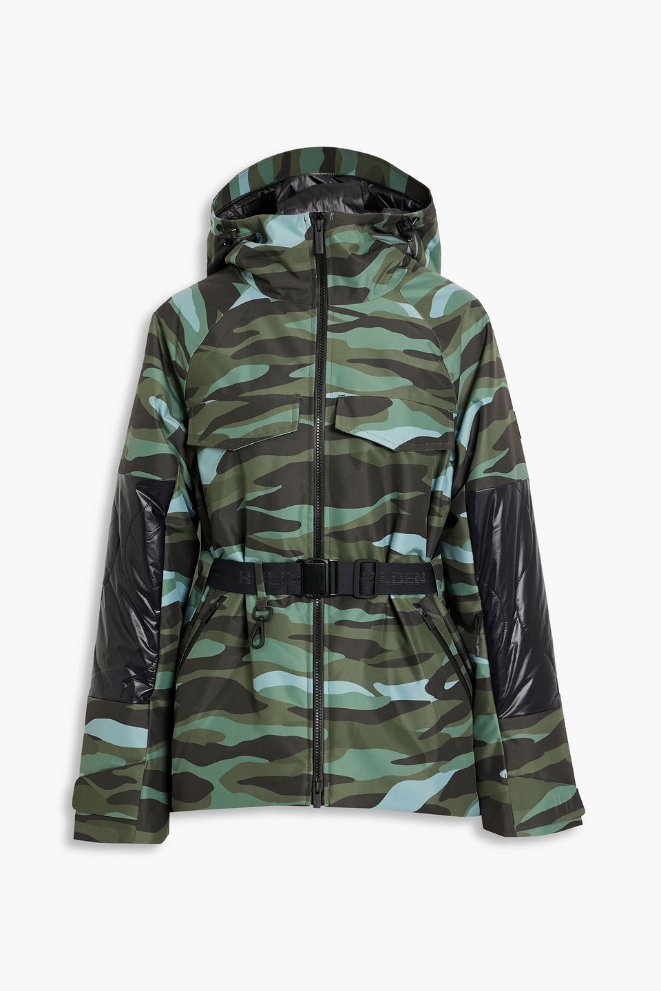 Holden Quilted Camouflage-print Hooded Ski Jacket In Army Green