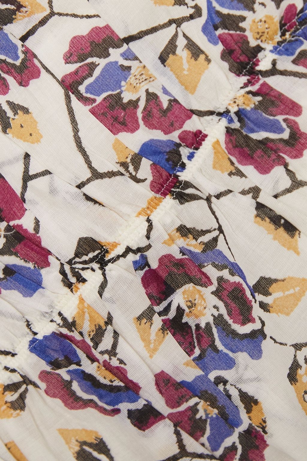 MARANT ÉTOILE Sireny gathered floral-print cotton-voile mini dress
