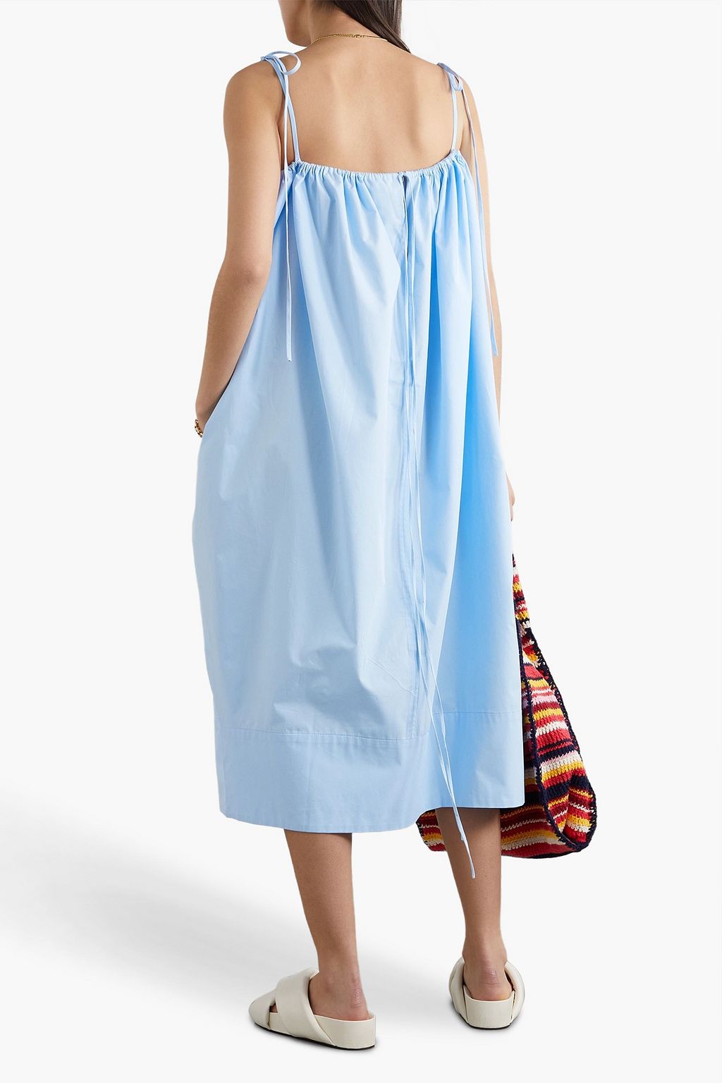 KING & TUCKFIELD Gathered cotton-poplin midi dress | Sale up to 70% off ...