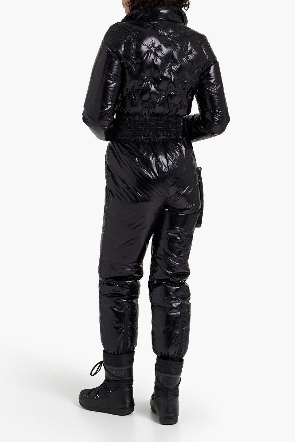 Shop Perfect Moment Embroidered Quilted Ski Suit In Black