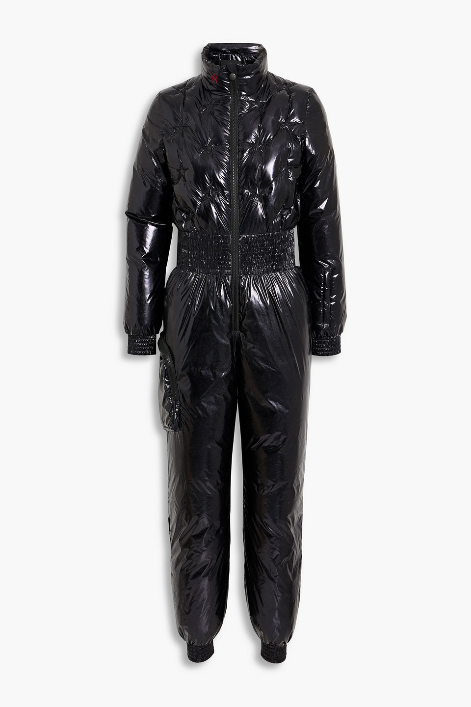 Perfect Moment Embroidered Quilted Ski Suit In Black