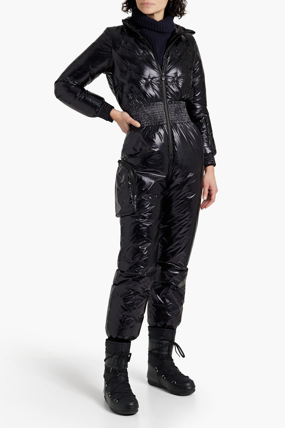 PERFECT MOMENT QUILTED GLOSSED SKI SUIT