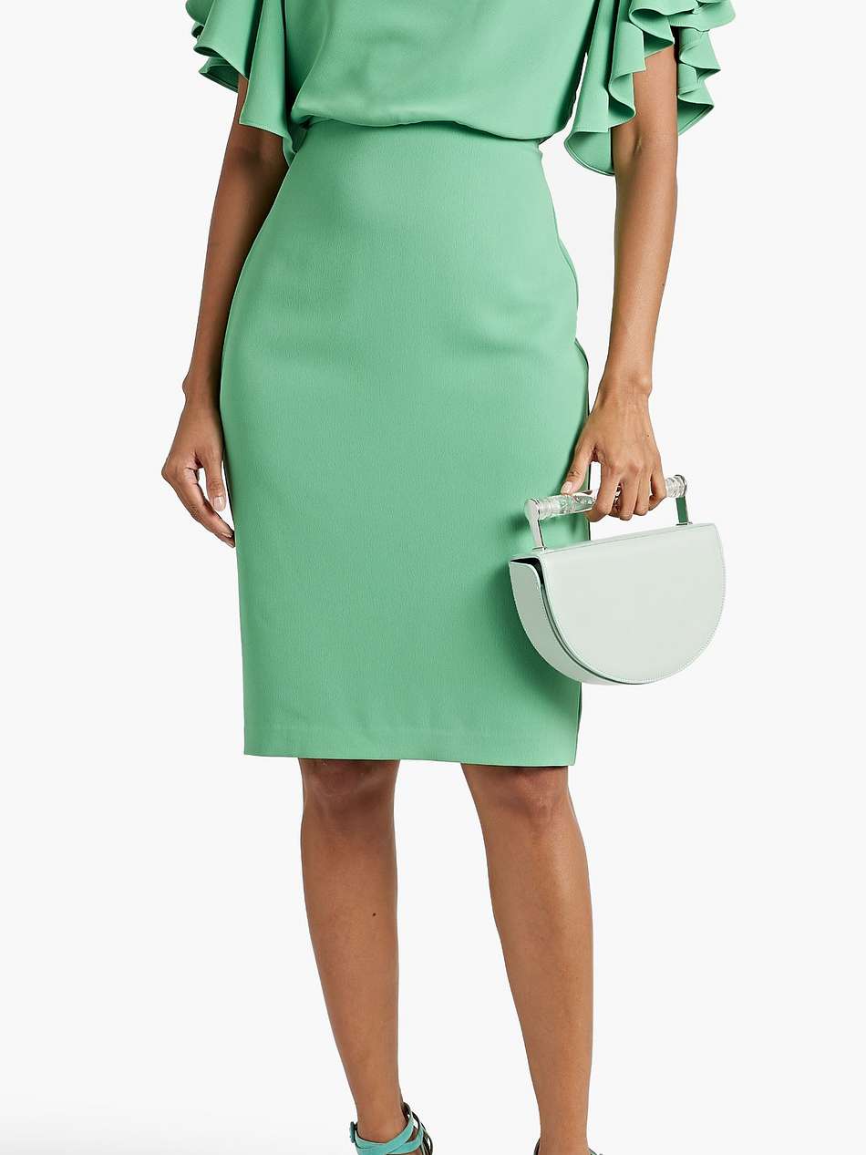 ruffled draped crepe dress
