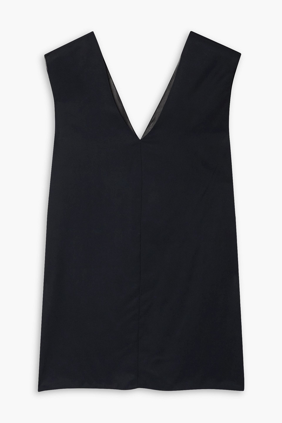 Gauchère Vatea Open-back Chiffon-paneled Twill Top In Black