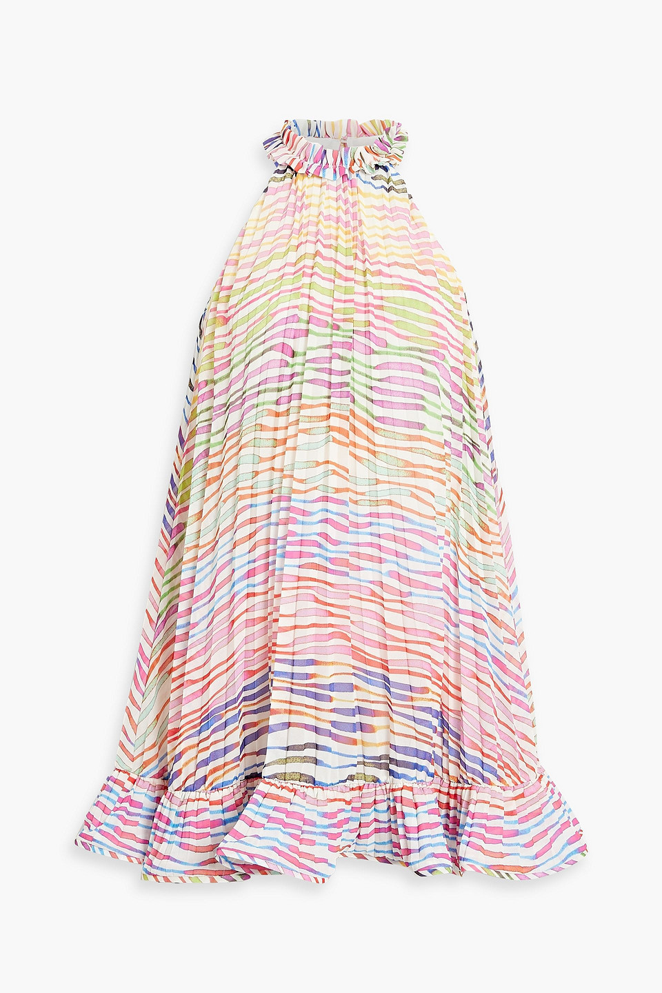 Amur Estfan Pleated Halter Mini Dress In Multicolor