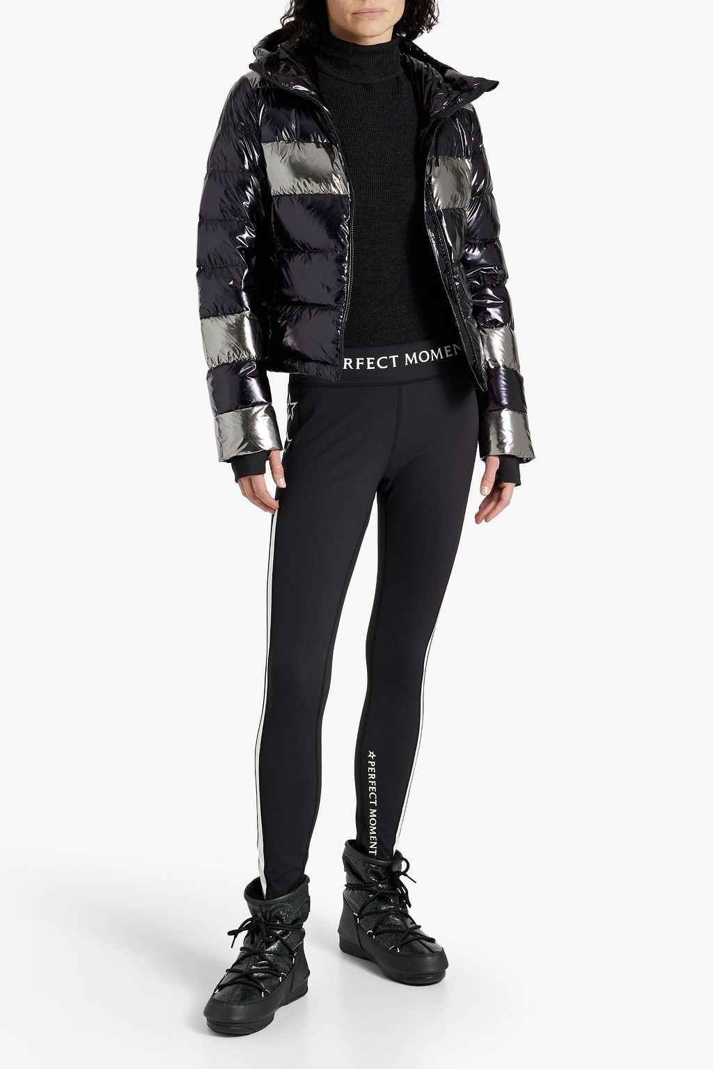 PERFECT MOMENT Quilted metallic ski jacket THE