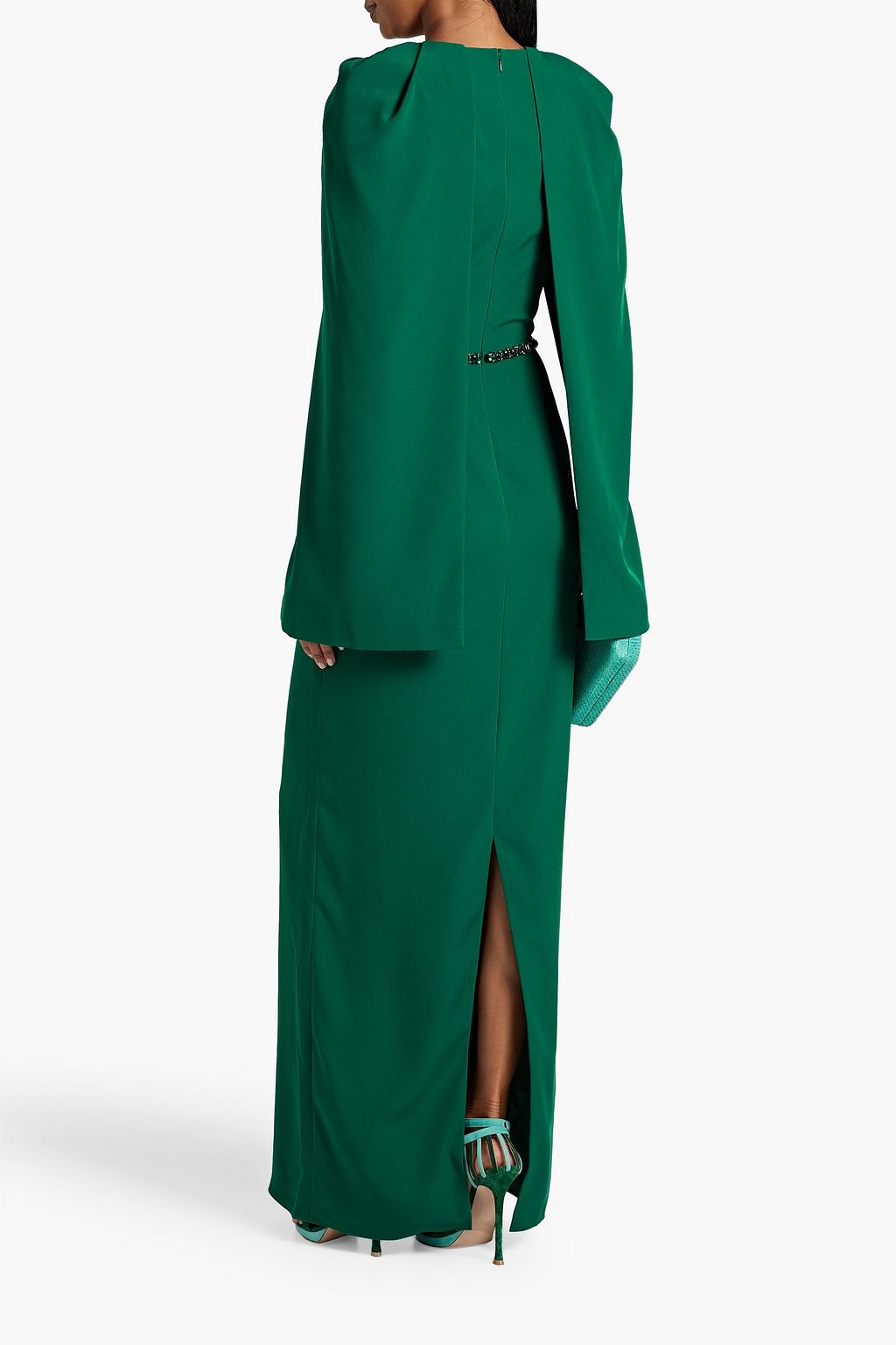 JENNY PACKHAM فستان سهرة بأسلوب الكاب بتصميم مزركش