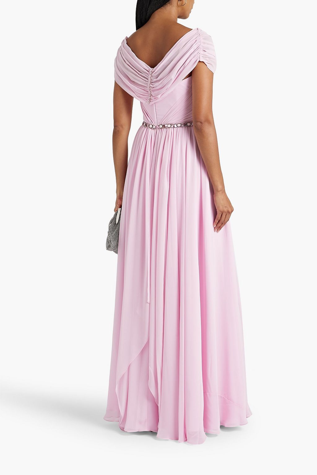 JENNY PACKHAM Crystal-embellished chiffon bridal gown