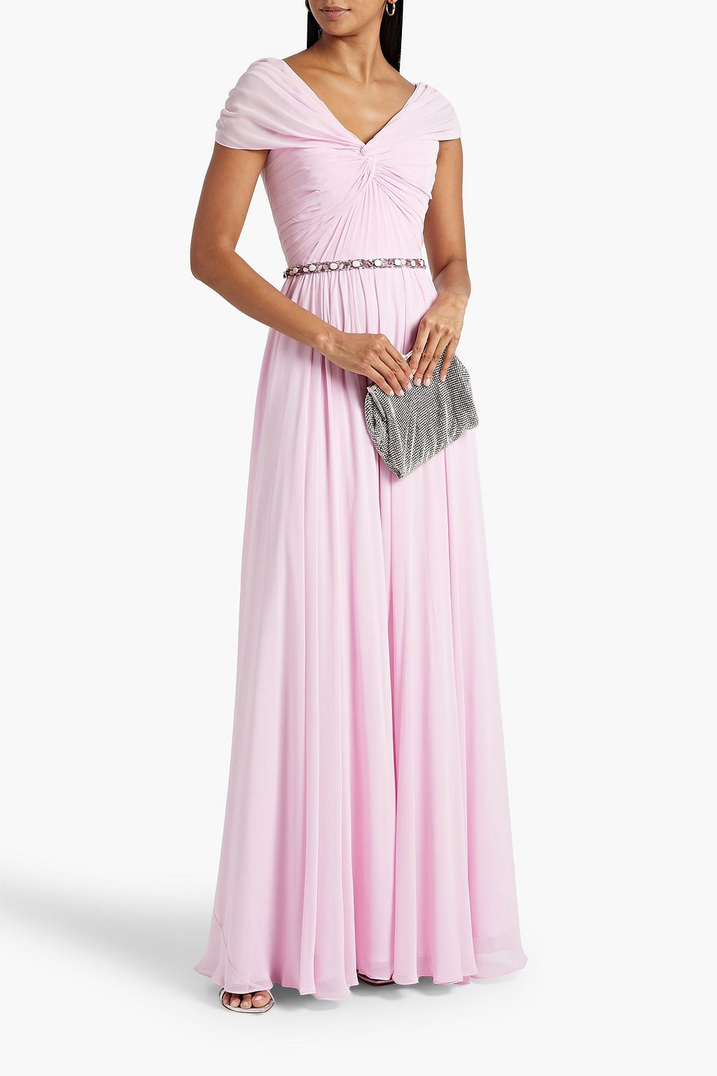 JENNY PACKHAM Crystal-embellished chiffon bridal gown
