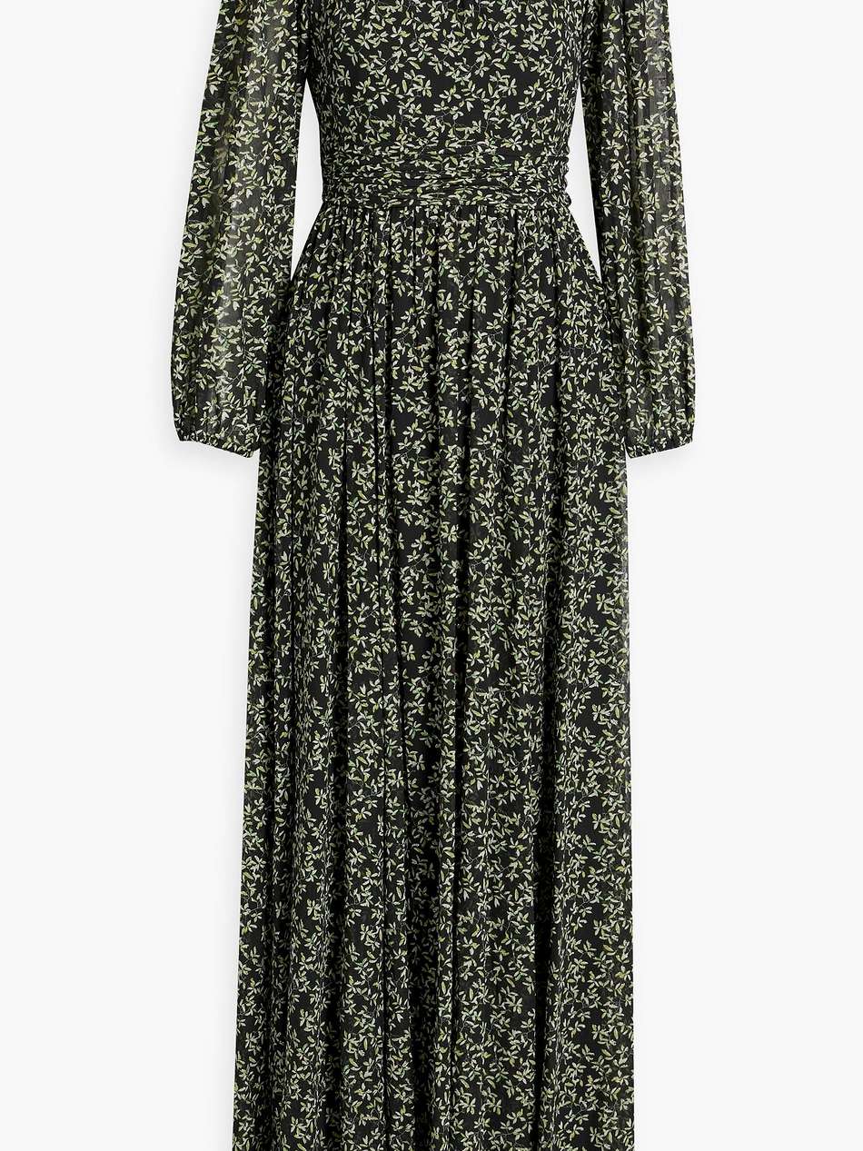 floral-print metallic fil coupé crepe maxi dress