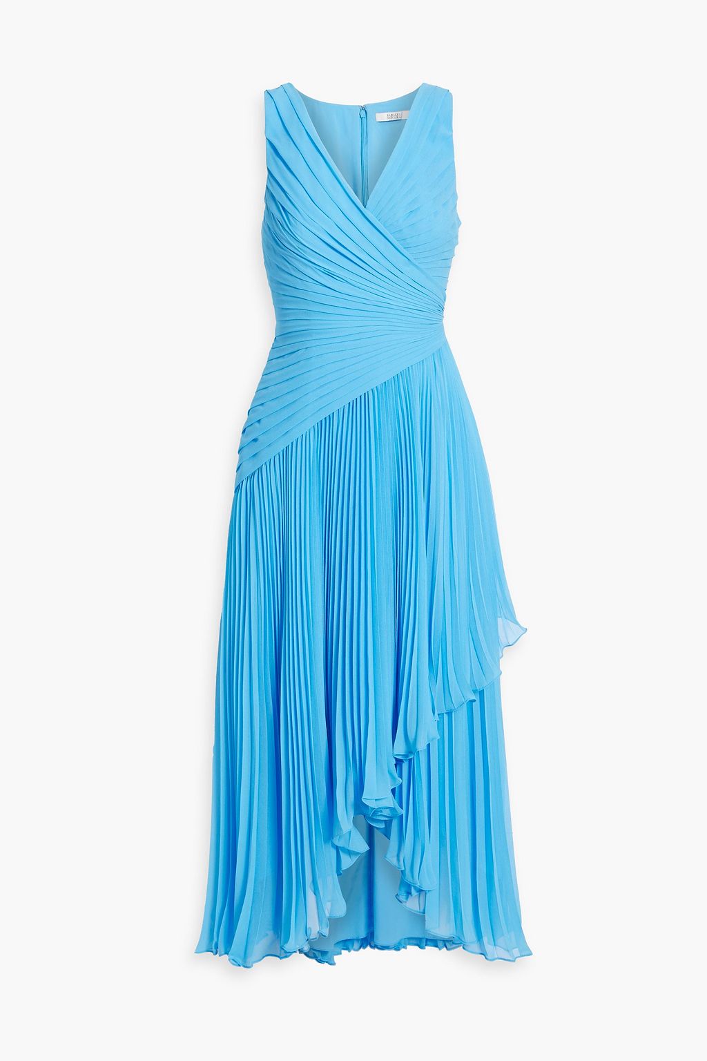 Pleated chiffon on sale midi dress