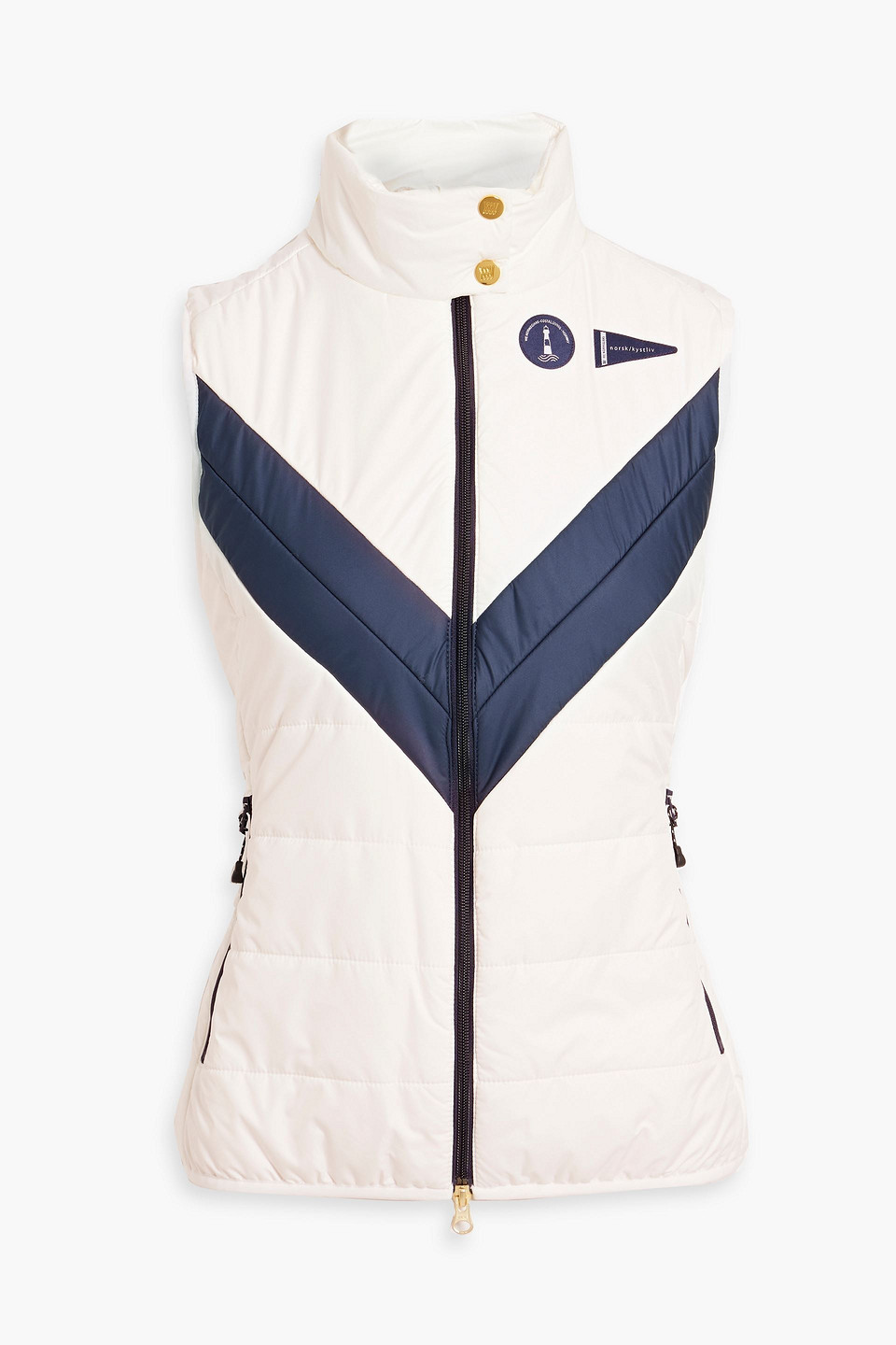 We Norwegians Onab Quilted Two-tone Shell Vest In White