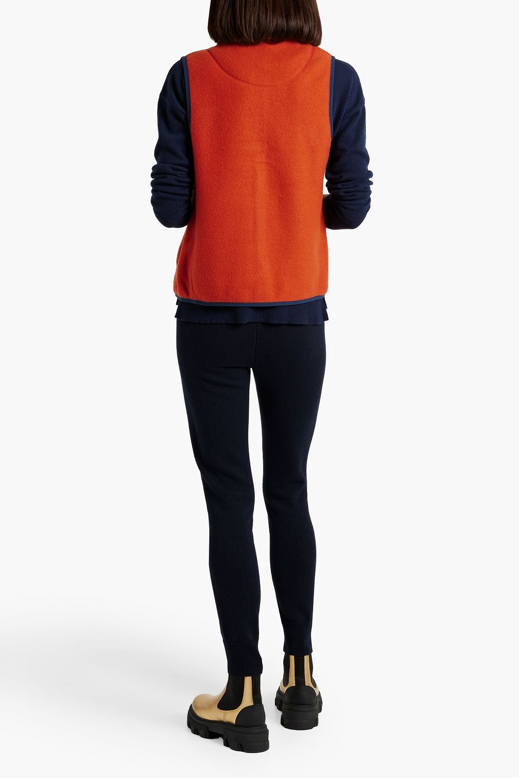 WE NORWEGIANS Shell-trimmed wool-blend fleece vest