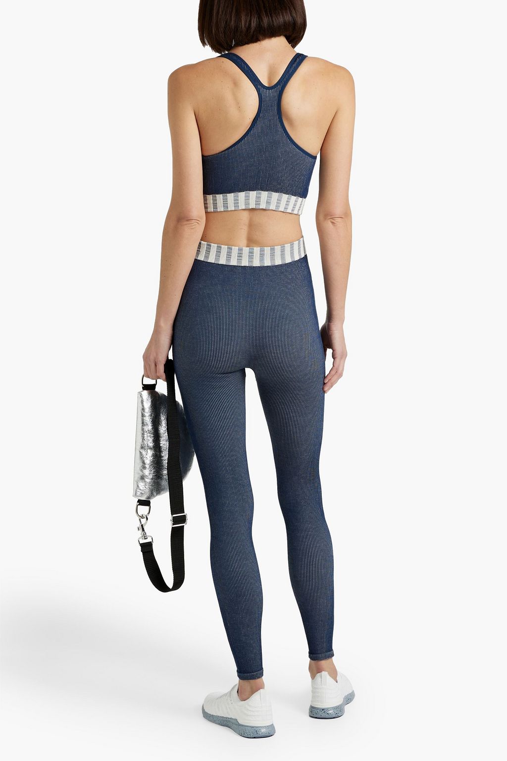 BASERANGE Oleta stripped ribbed stretch-jersey sports bra