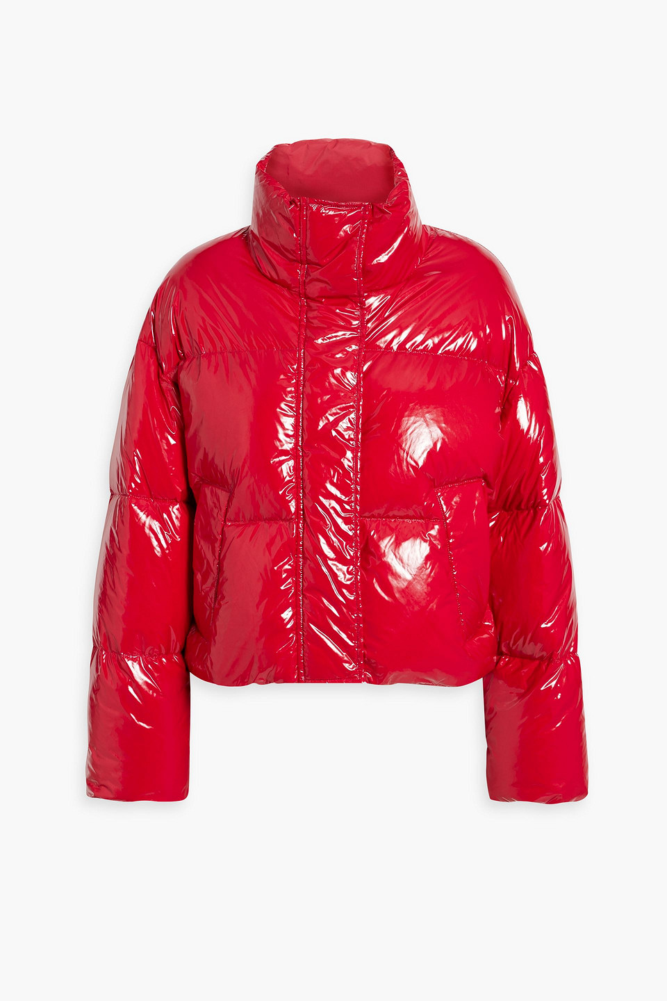 Stand Studio Tatum Jacket High Gloss Nylon 90 10 58cm In Red