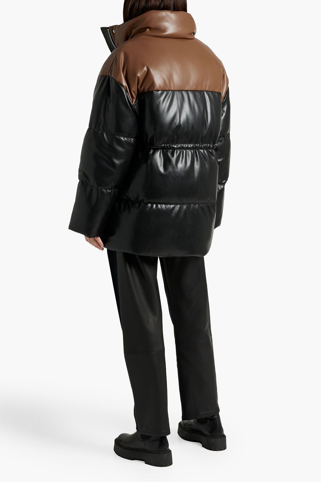STAND STUDIO Milani two-tone quilted faux leather jacket