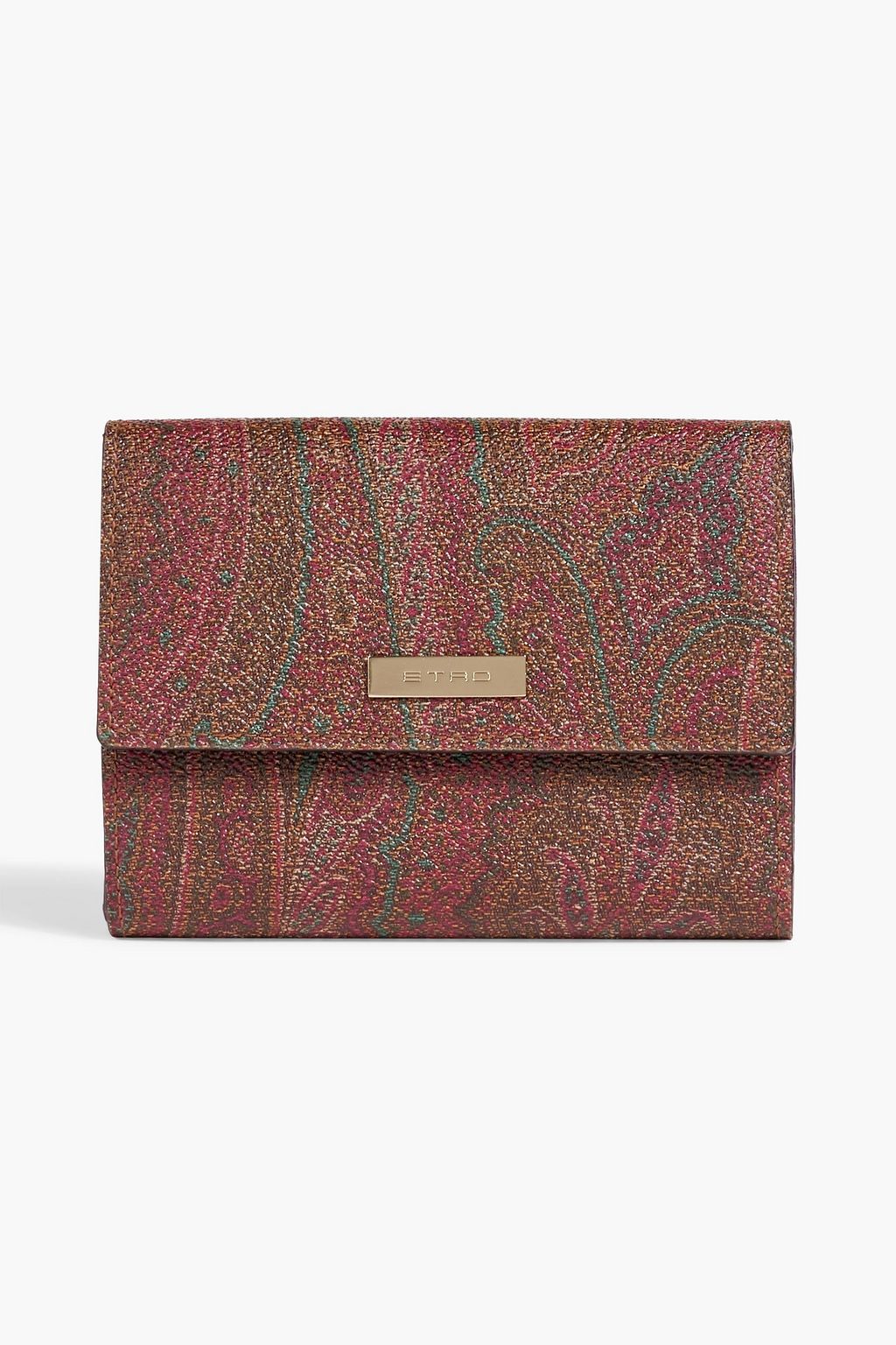 Paisley print coated canvas wallet