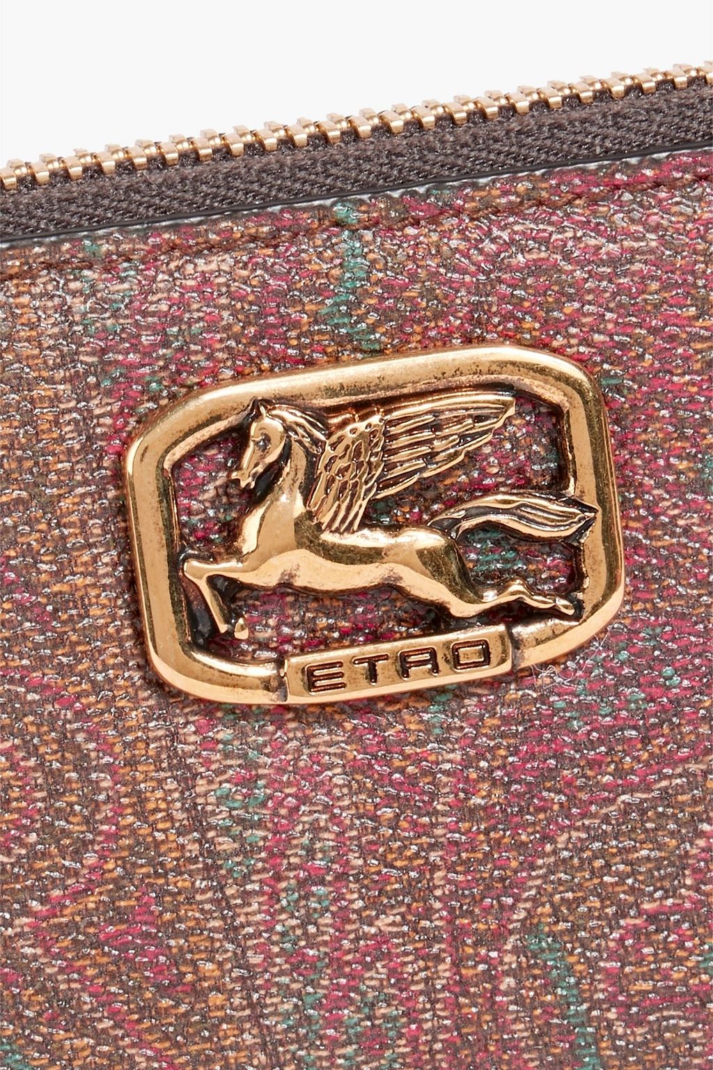 ETRO Paisley-print pebbled-leather coin purse