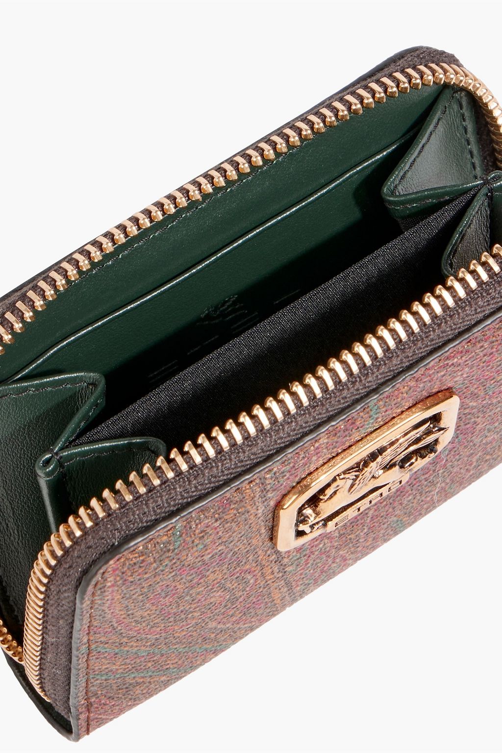 ETRO Paisley-print pebbled-leather coin purse