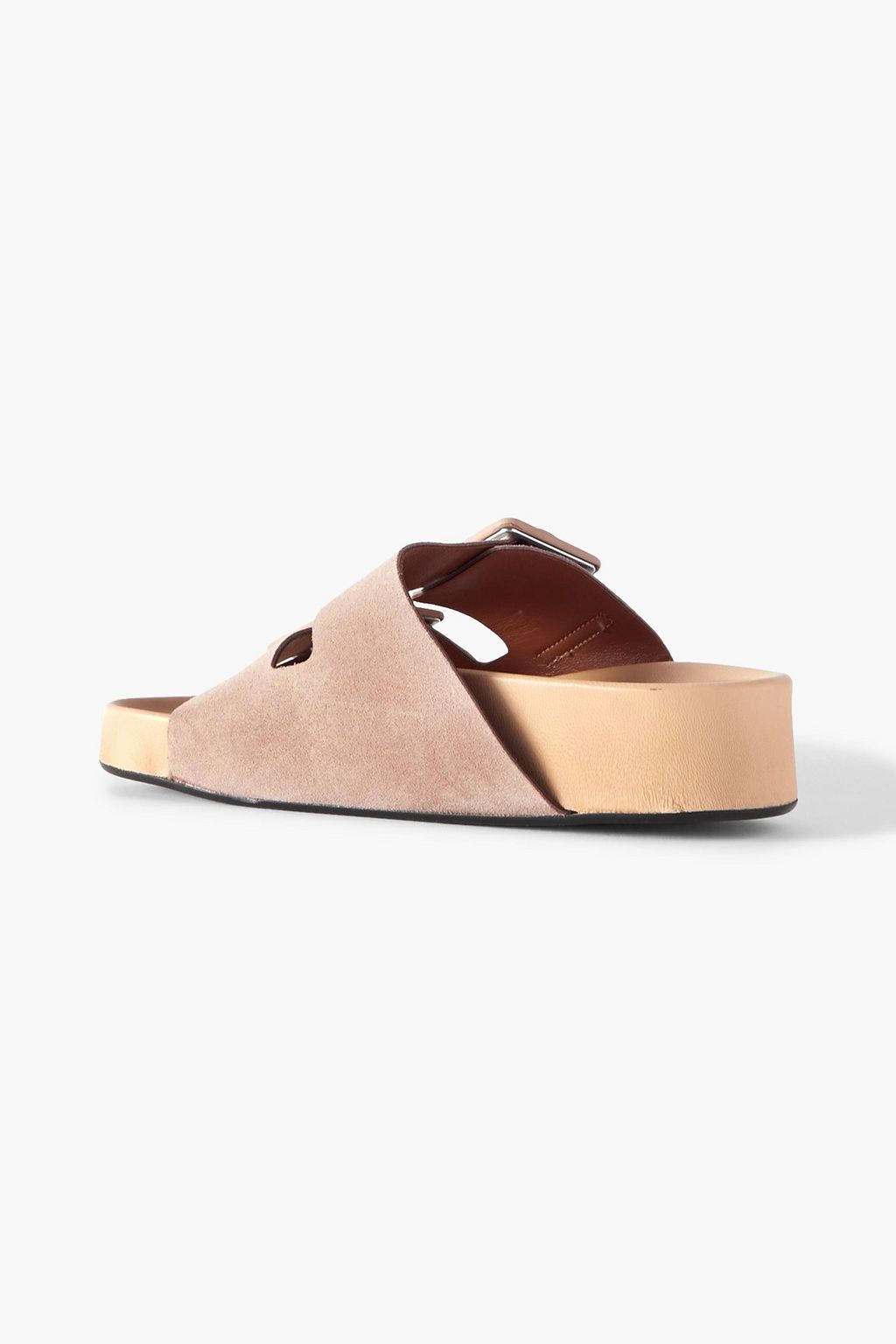 ATP ATELIER Spezia buckled suede platform slides