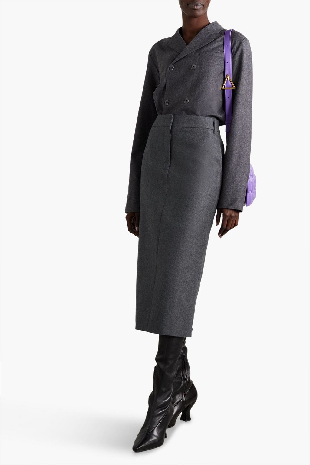 TIBI Wool-twill pencil skirt