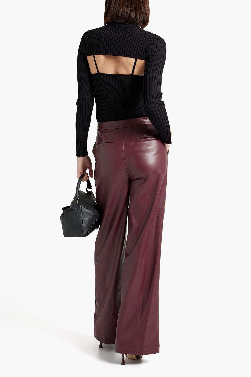 SIMKHAI Fleur layered ribbed-knit turtleneck top