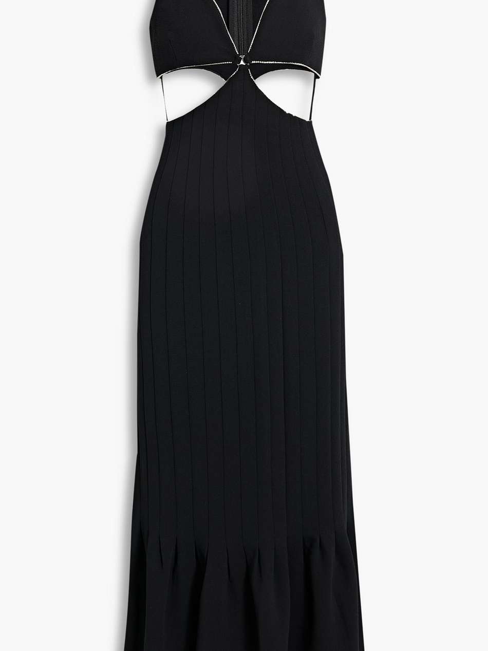 ayla crystal-embellished cutout crepe midi dress