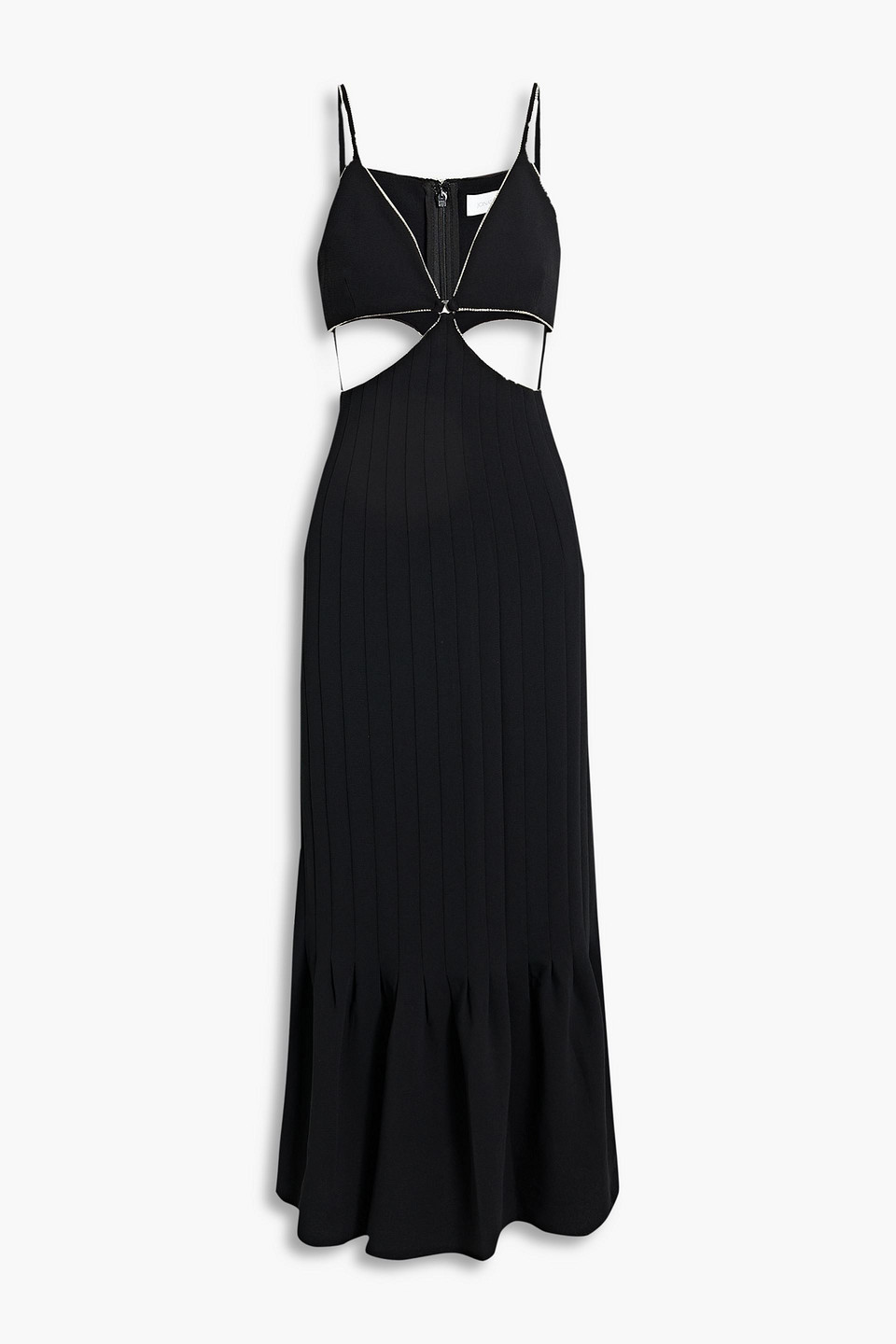 Simkhai Ayla Cutout Crystal-embellished Crepe Midi Dress In Black | ModeSens