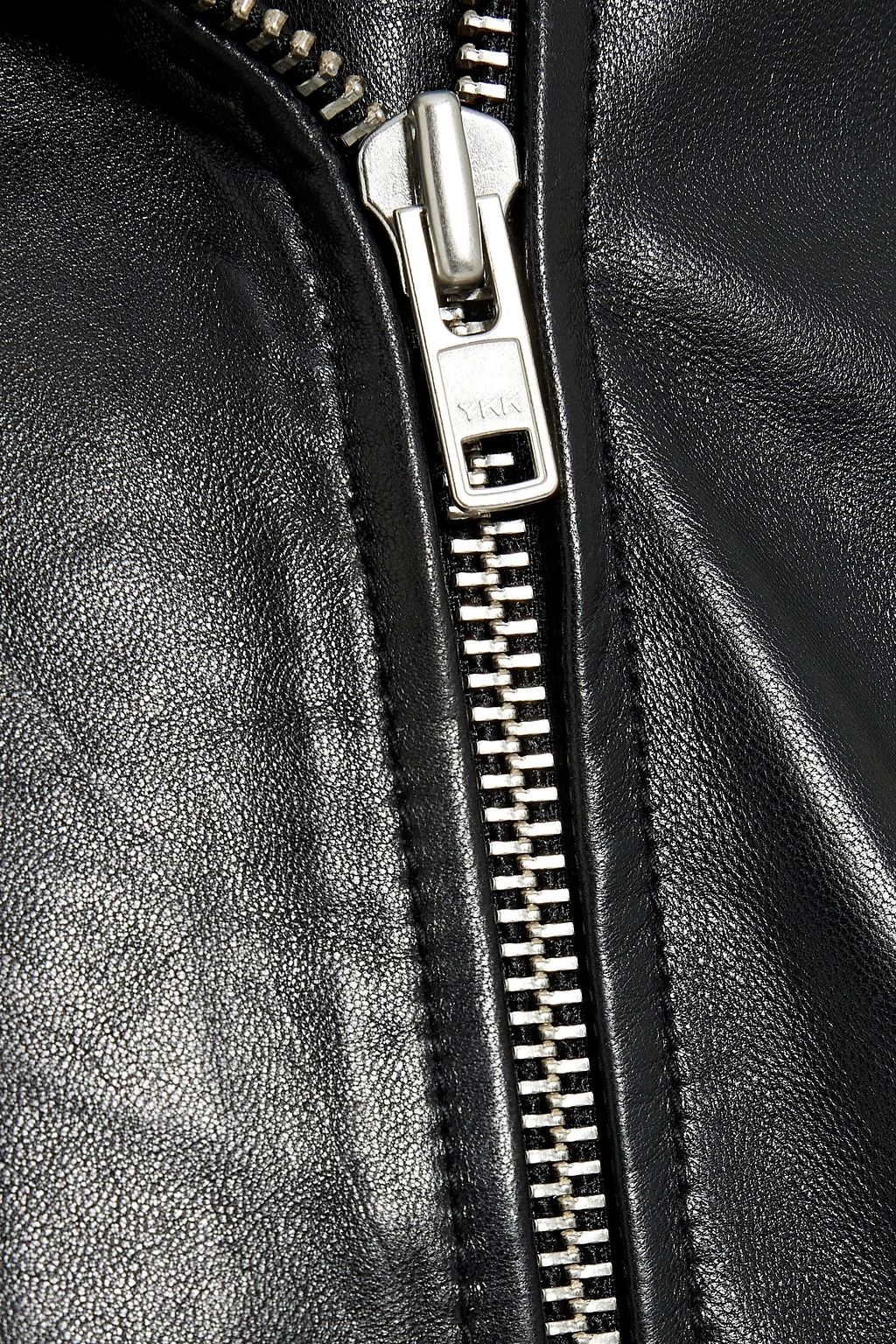 STAND STUDIO Livia shearling-trimmed leather biker jacket