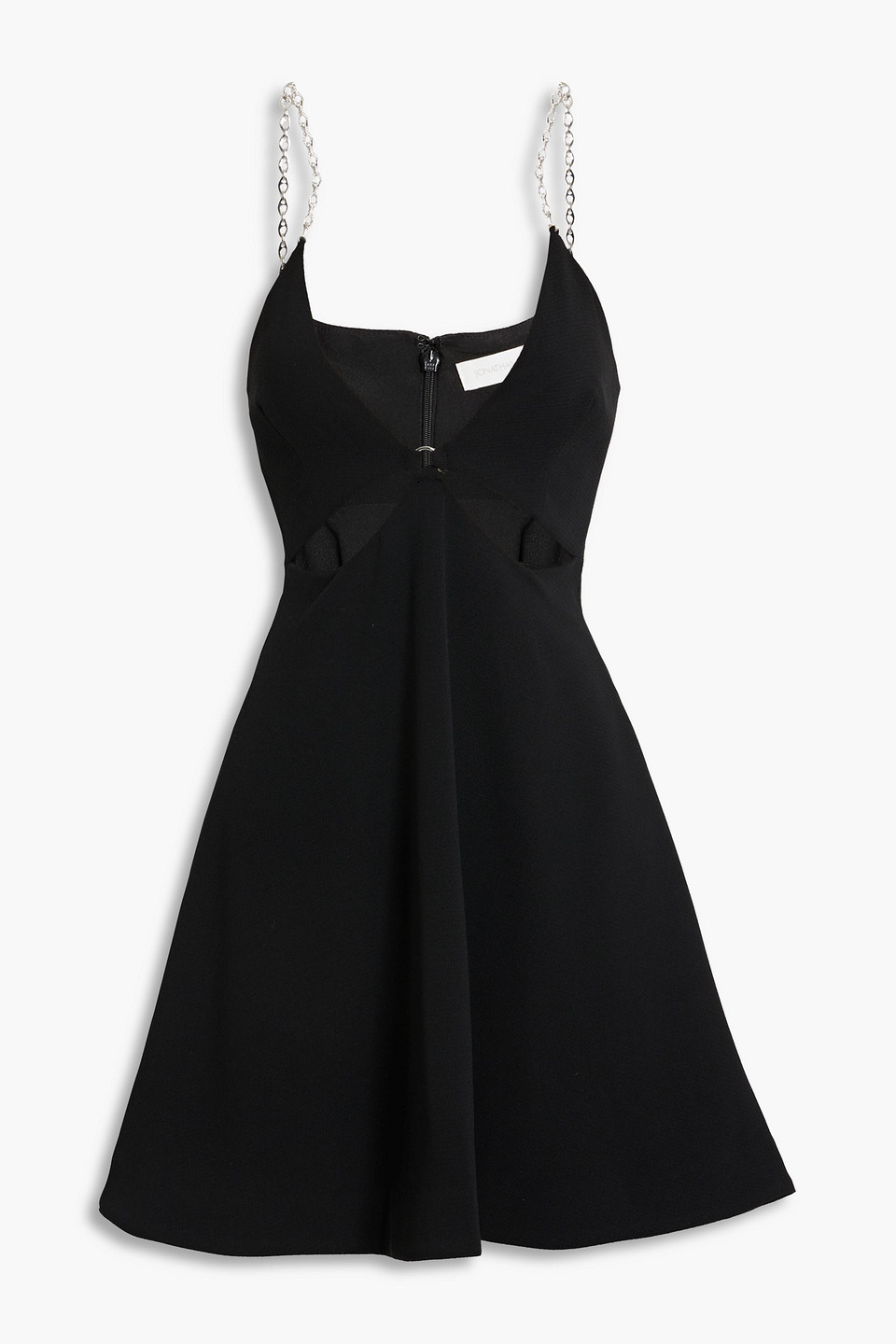 Simkhai Embellished Cutout Crepe Mini Dress In Black