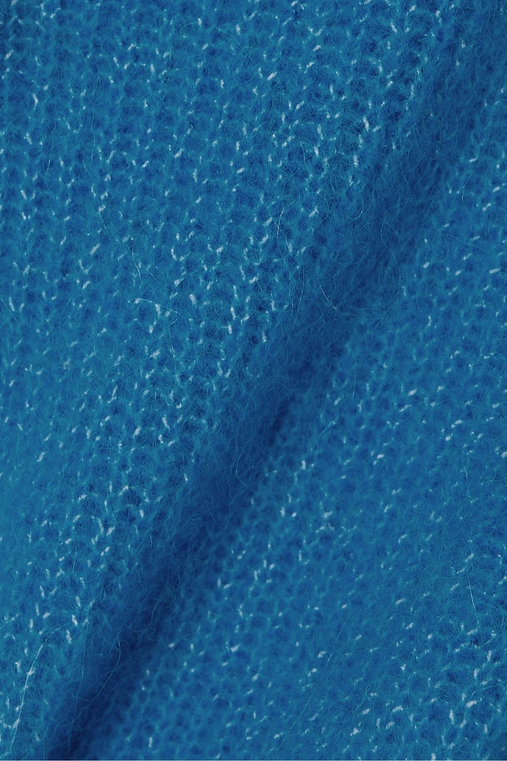 GANNI Ruffled ribbed-knit cardigan