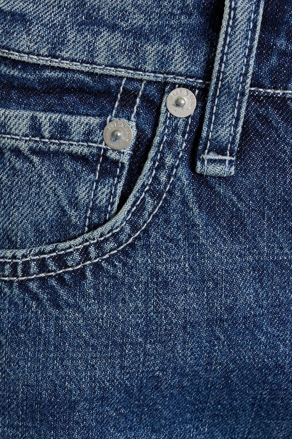 RAG & BONE جينز قصير «آندي» بأرجل واسعة بخصر عالٍ