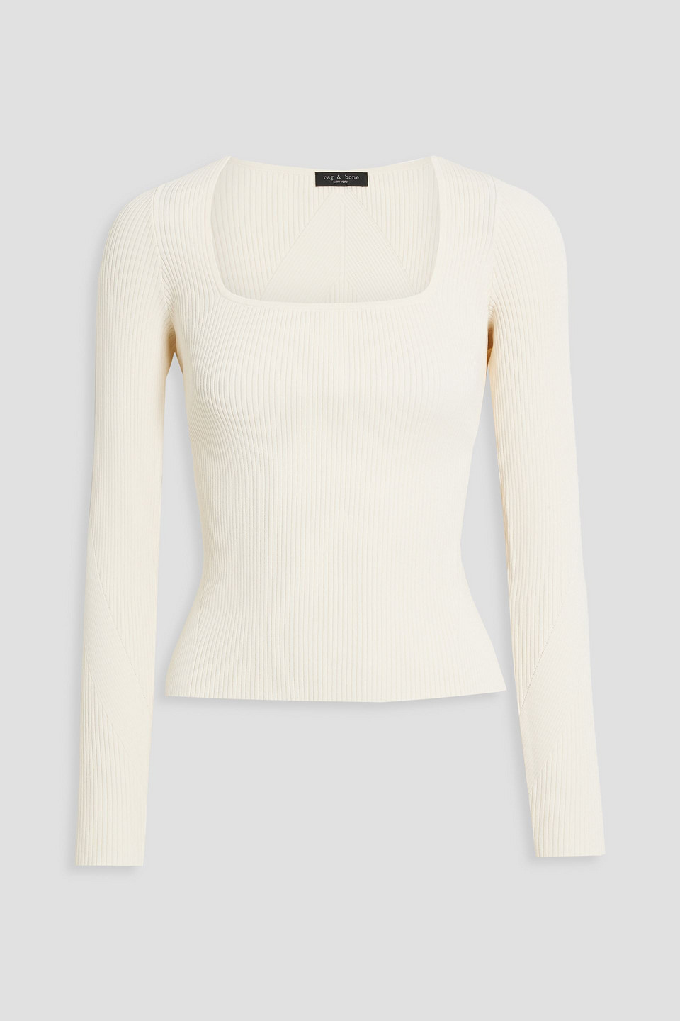 Rag & Bone Asher Ribbed-knit Top In Ivory