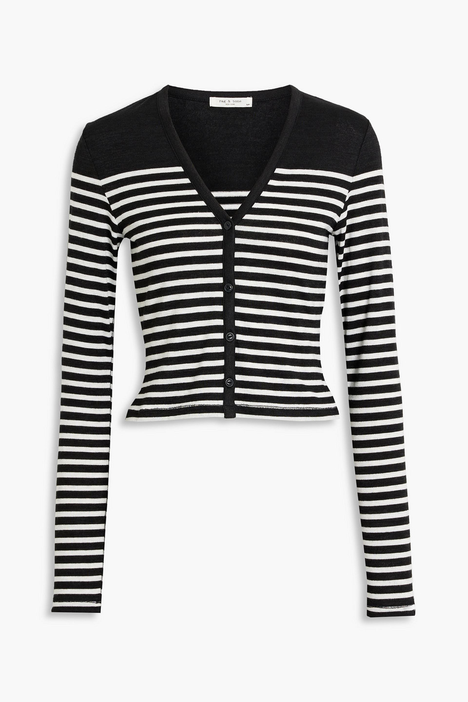 Rag & Bone Breton Stripe Crewneck Sweater In Black