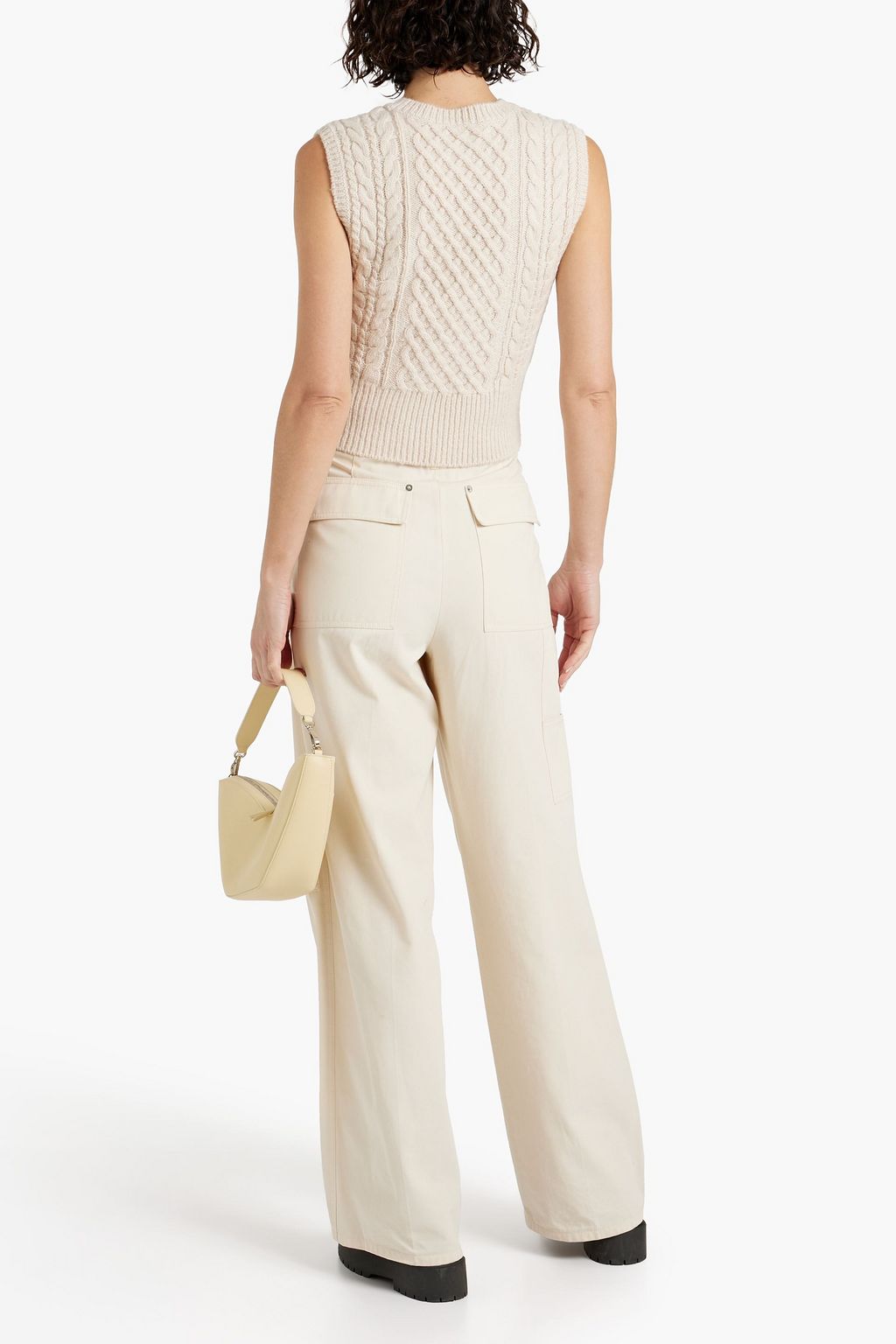 RAG & BONE Elizabeth cable-knit wool, cotton and alpaca-blend vest ...