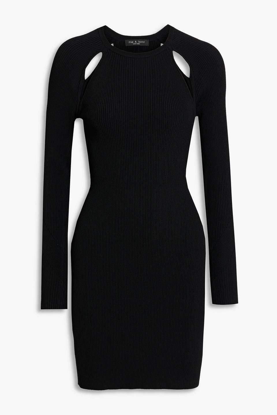 RAG & BONE ASHER CUTOUT RIBBED-KNIT MINI DRESS