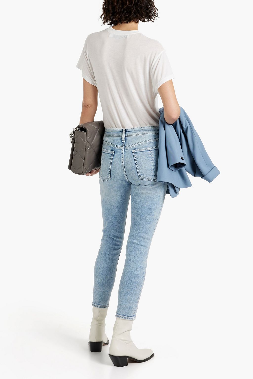 RAG & BONE جينز قصير«كيت» بأرجل ضيقة بتأثير معتق