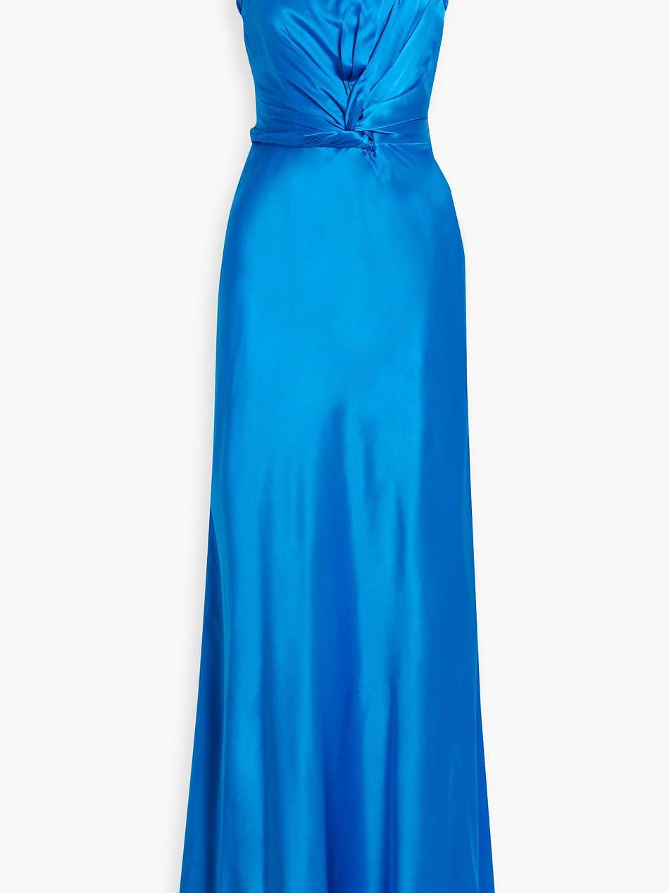 likai twisted silk-satin gown