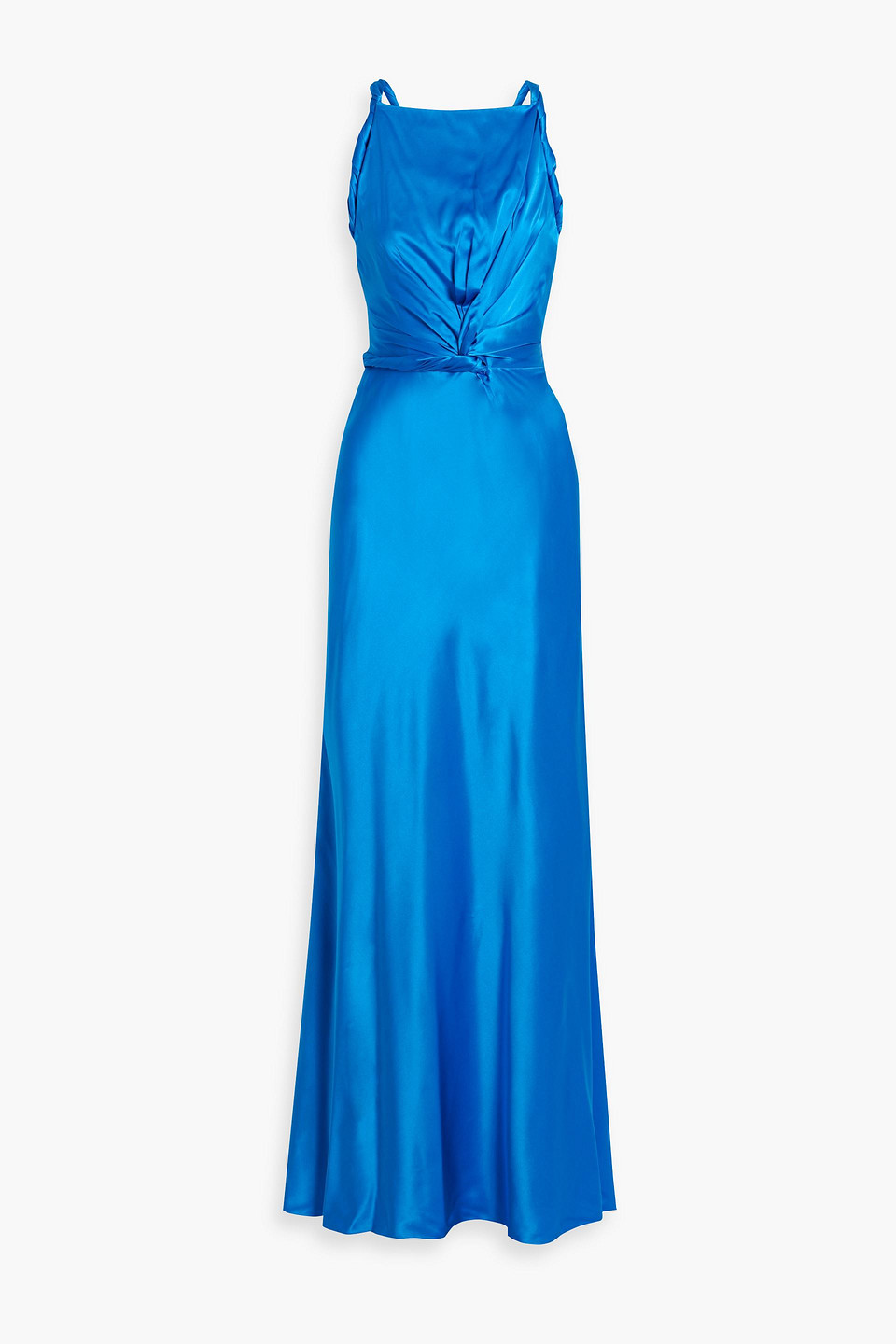 Roksanda Twisted Silk-satin Gown In Bright Blue