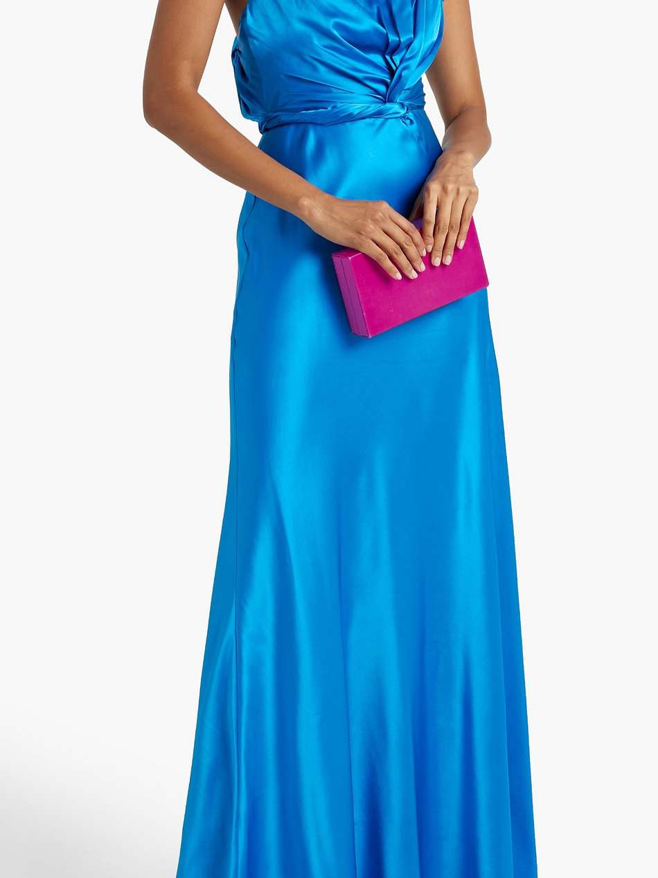 likai twisted silk-satin gown