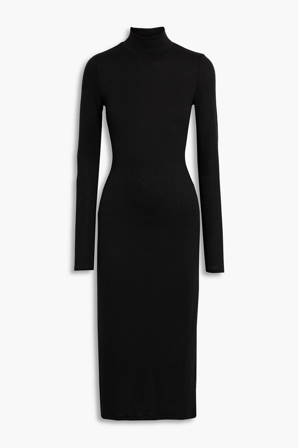 Rag & Bone Stretch-knit Turtleneck Midi Dress In Black