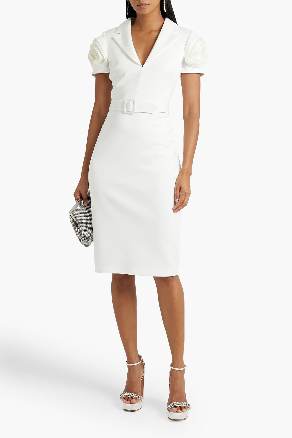 BADGLEY MISCHKA Appliquéd scuba dress