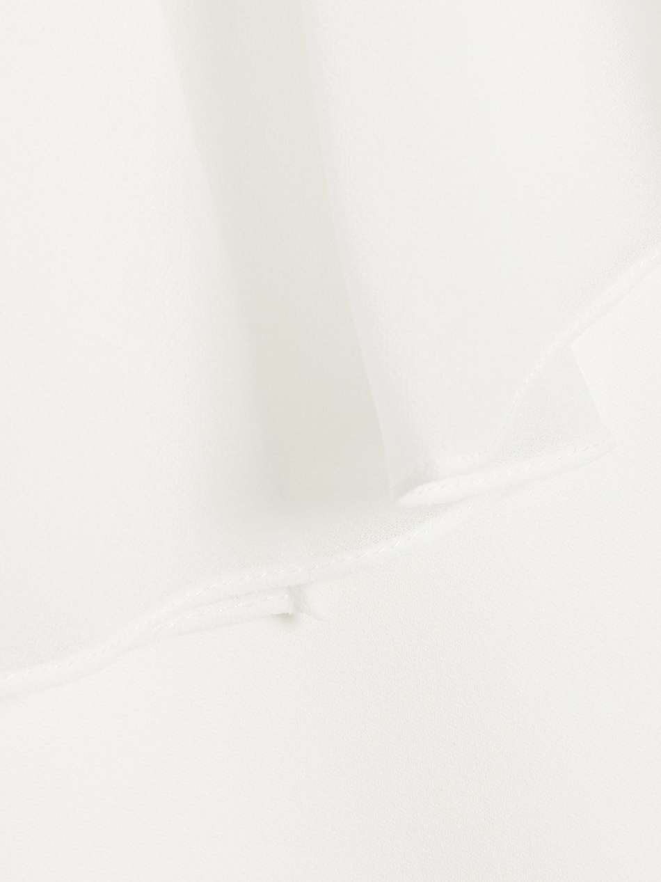 wrap-effect chiffon-paneled crepe dress