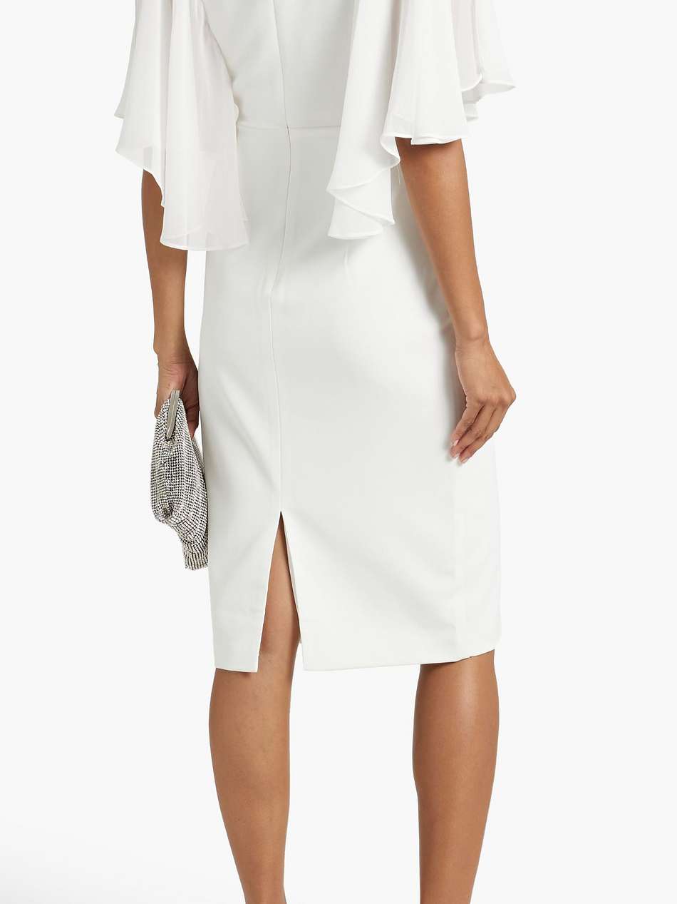 wrap-effect chiffon-paneled crepe dress
