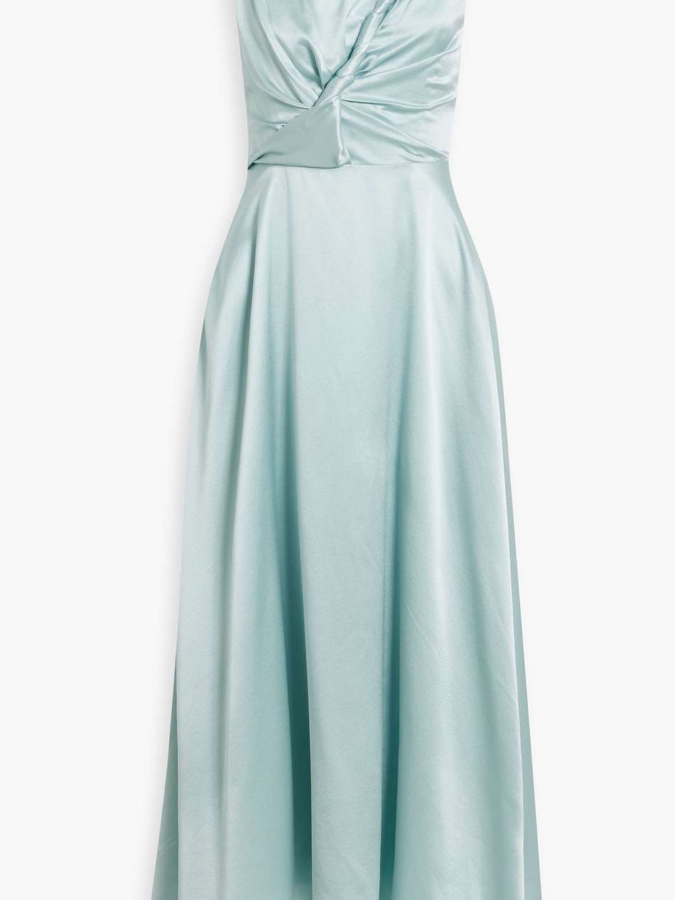 brida twisted cutout silk-satin midi dress