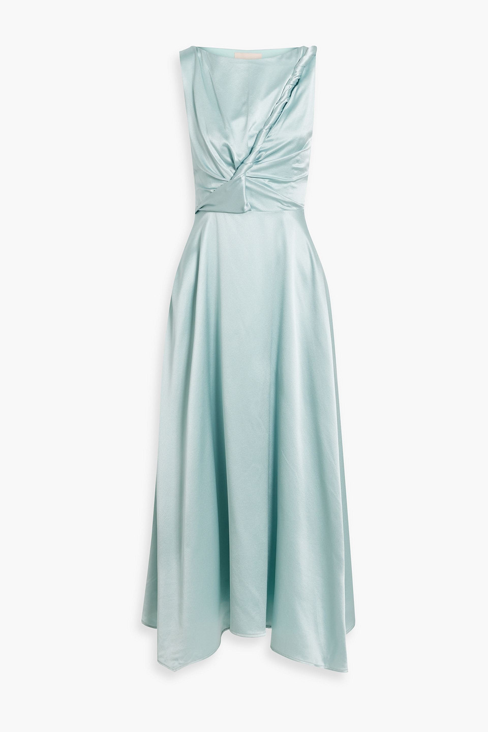 Roksanda Brida Twisted Cutout Silk-crepe Midi Dress In Sky Blue