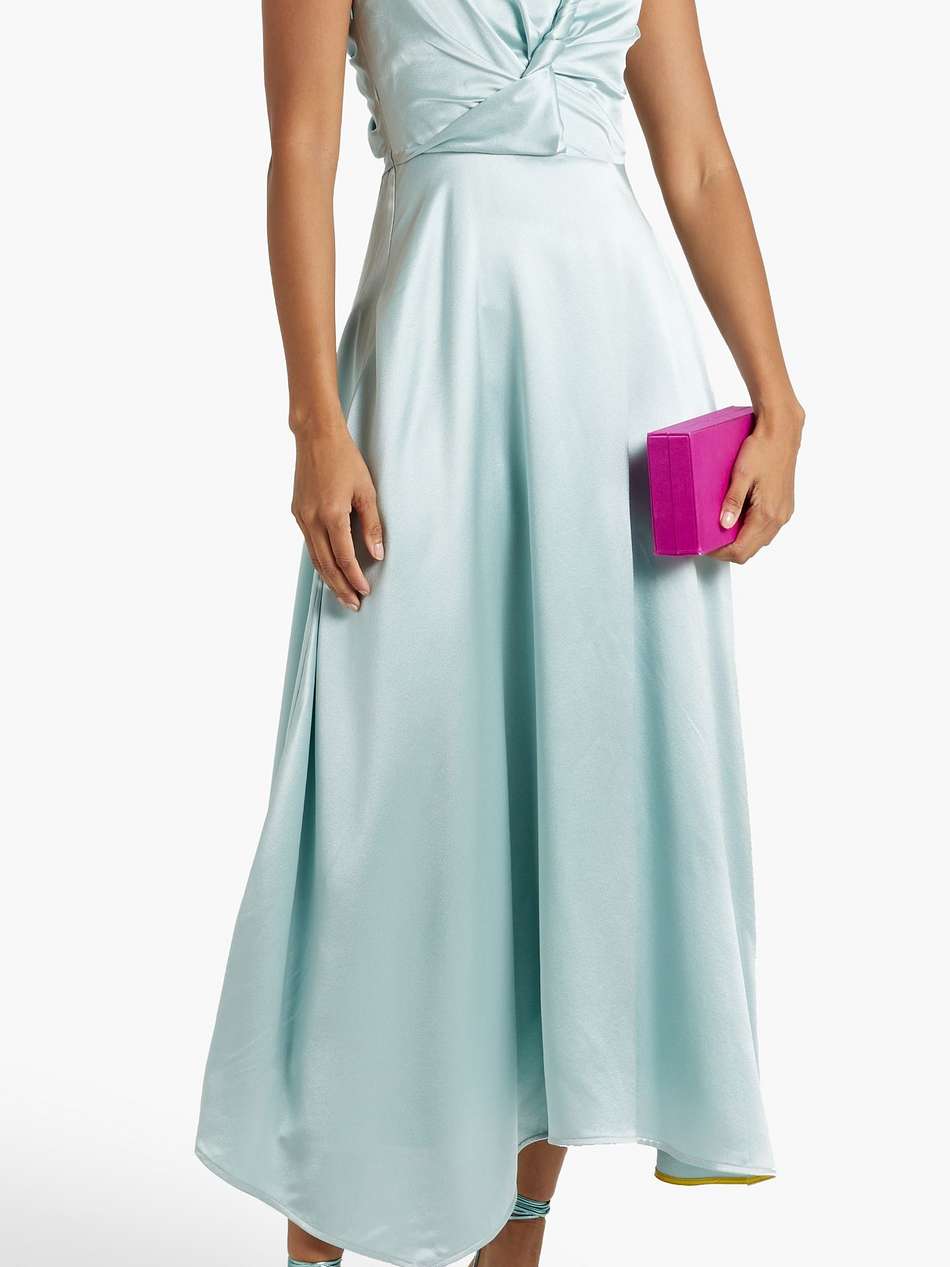 brida twisted cutout silk-satin midi dress